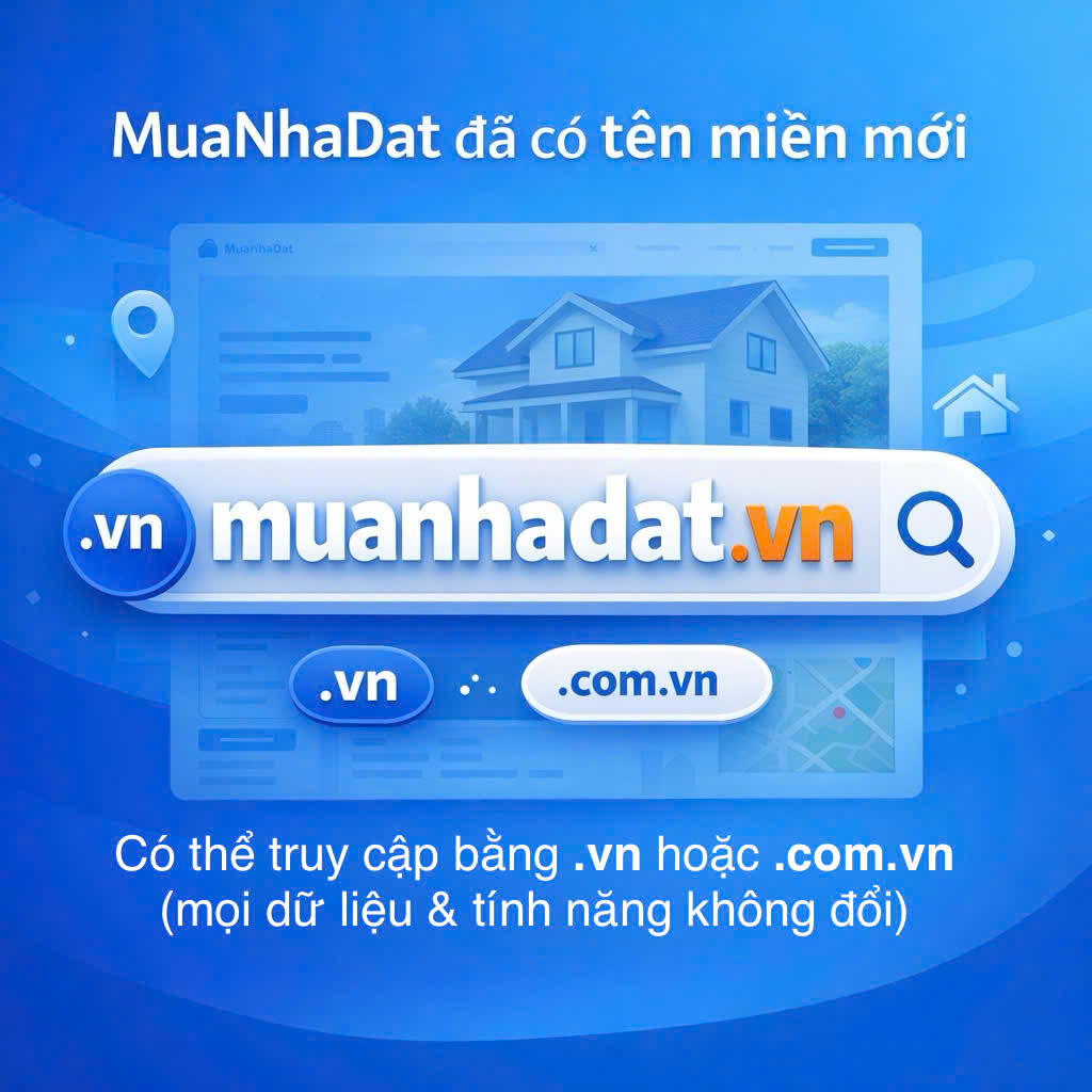 Thông báo cập nhật tên miền truy cập website MuaNhaDat