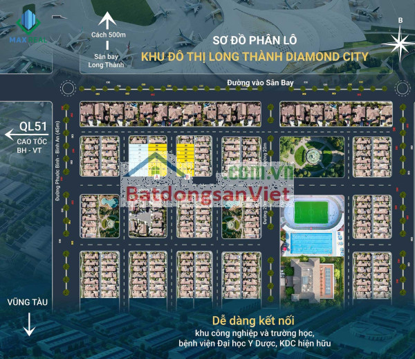 Bán đất nền dự án tại khu Đô Thị Long Thành Diamond City , Đồng Nai diện tích 173m2