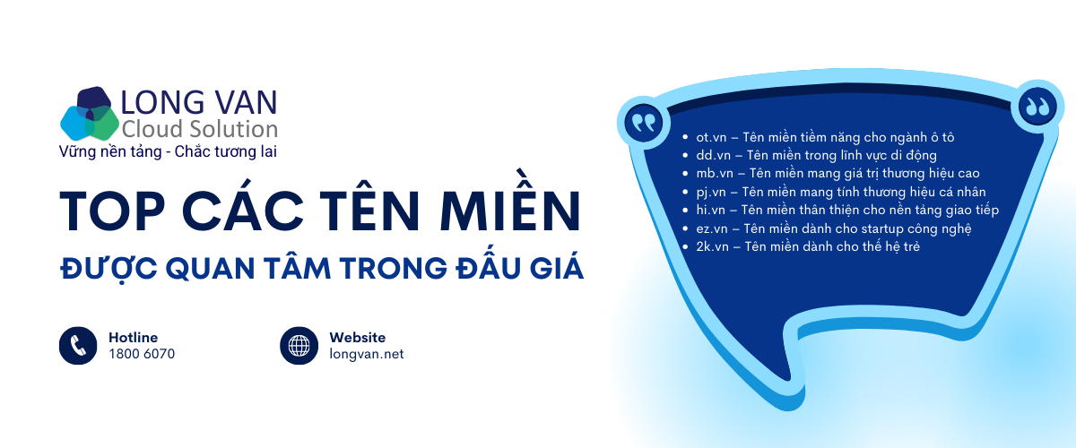 Top các tên miền được quan tâm trong đấu giá