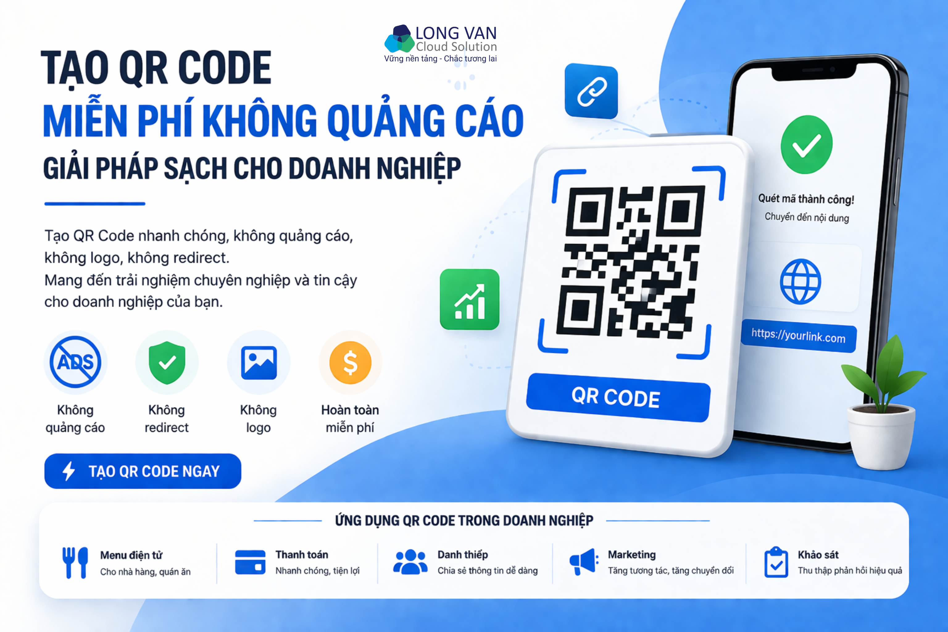 Tạo QR Code miễn phí không quảng cáo
