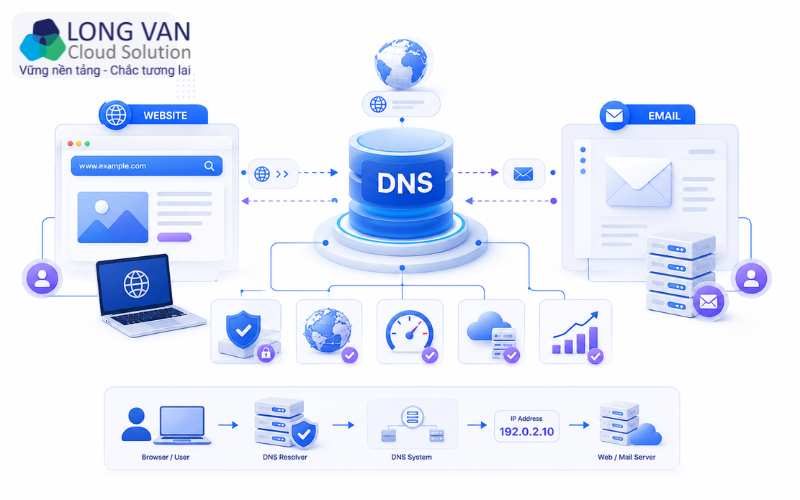 vai trò phân giải tên miền với website và email