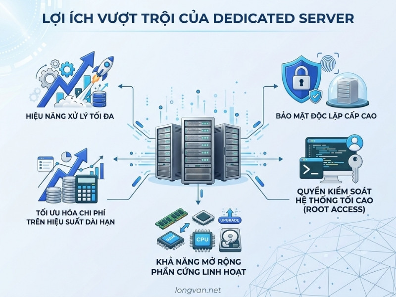 5 lợi ích vượt trội của Dedicated Server đối với các hệ thống vận hành doanh nghiệp
