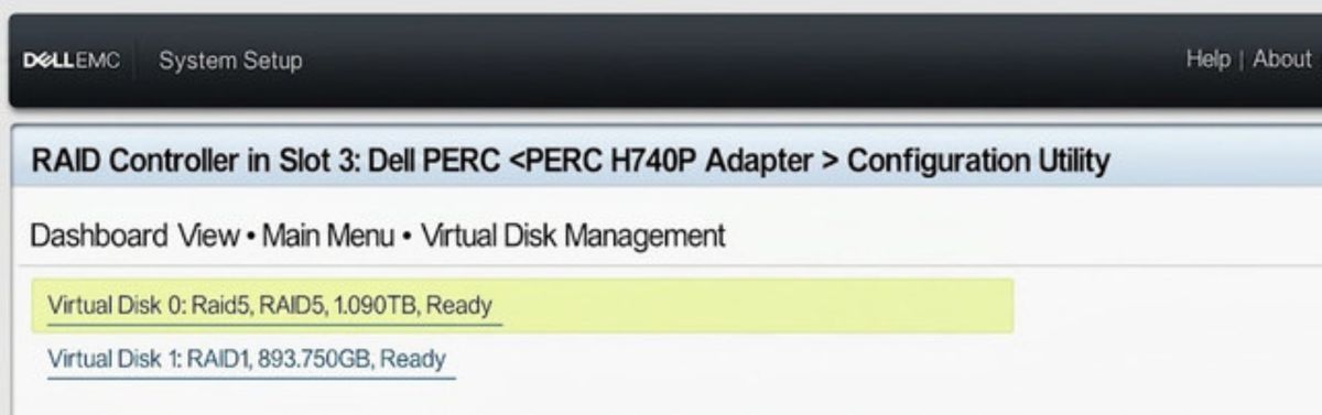 Cài đặt cấu hình RAID trên Card PERC H965i 