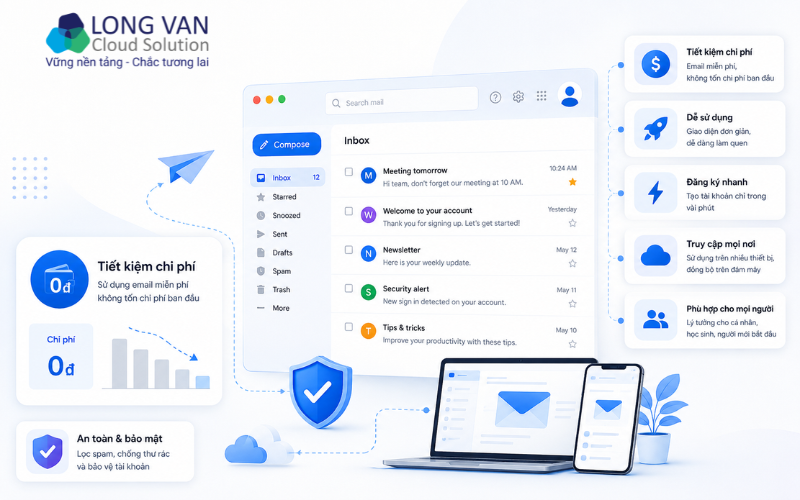 Ưu điểm email miễn phí