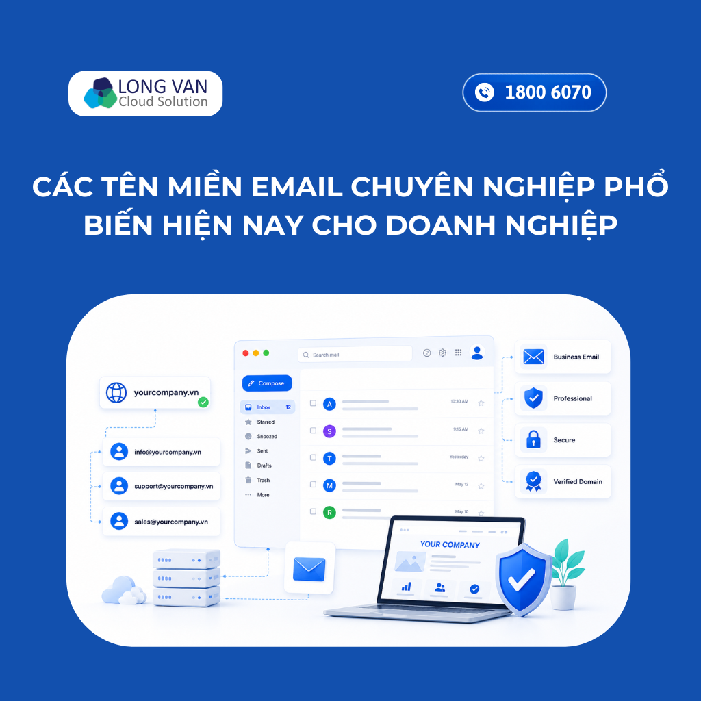 Các tên miền email chuyên nghiệp phổ biến hiện nay cho doanh nghiệp