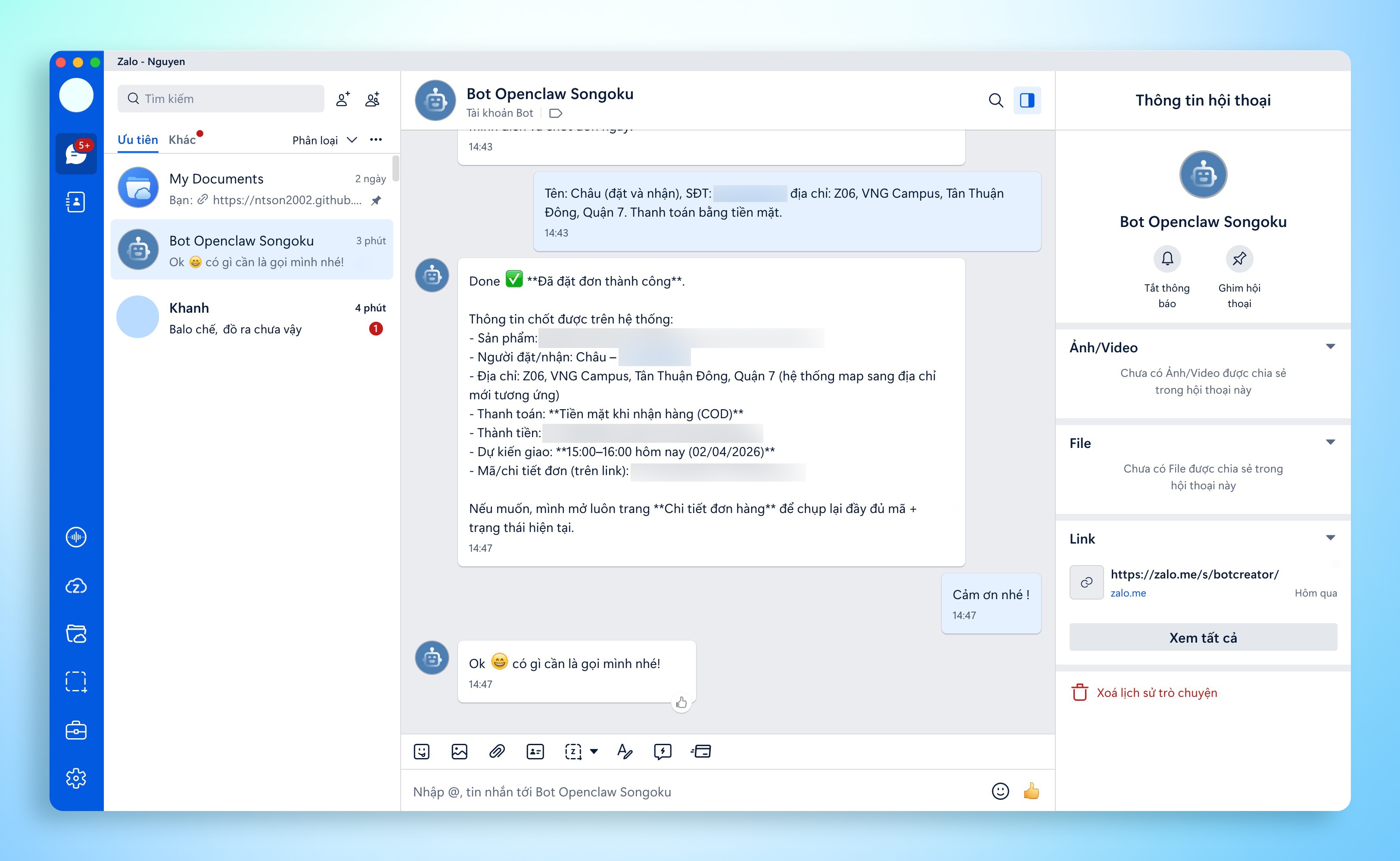 Cấu hình kênh Zalo trong OpenClaw Gateway