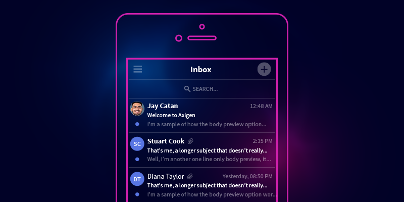Giao diện Mobile Webmail