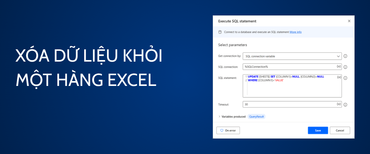 Xóa dữ liệu khỏi một hàng Excel