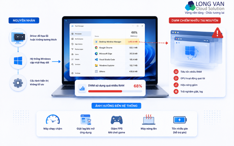 nguyên nhân desktop window manager chiếm RAM