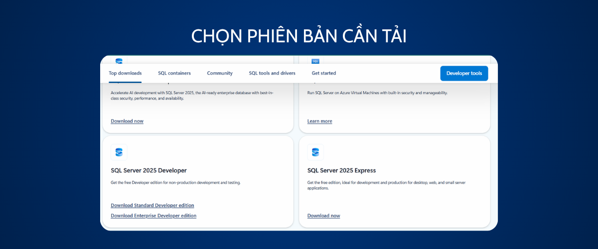 Chọn phiên bản cần tải