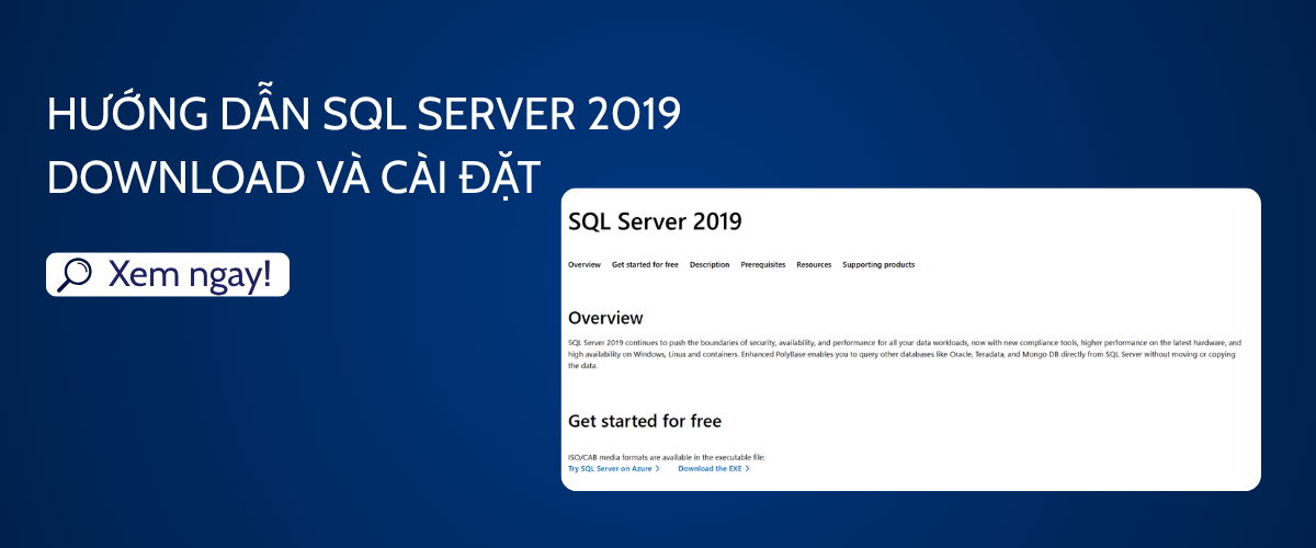 Hướng dẫn SQL Server 2019 Download và cài đặt