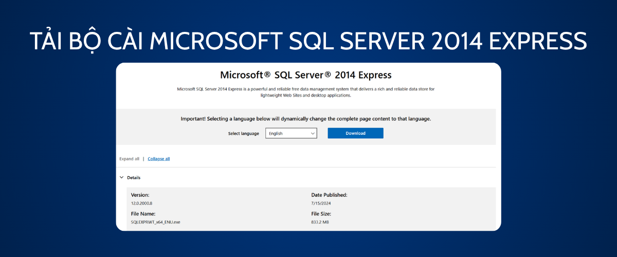 Tải Microsoft SQL Server 2014 Express