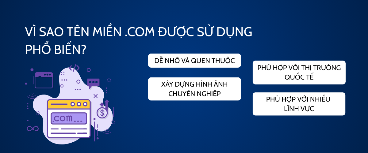 Vì sao tên miền .COM được sử dụng phổ biến?
