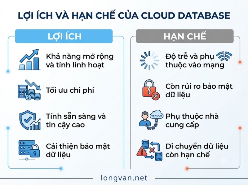 Doanh nghiệp cần đánh giá cả lợi ích và những hạn chế của Cloud Database trước khi lựa chọn giải pháp phù hợp