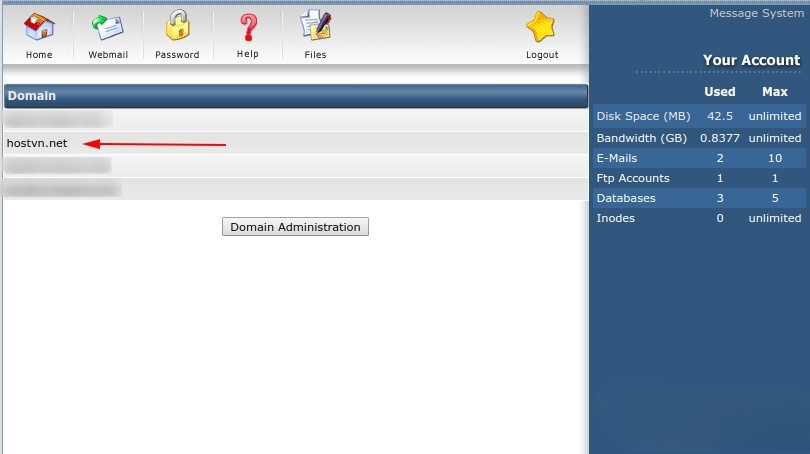 bước 2 tạo subdomain