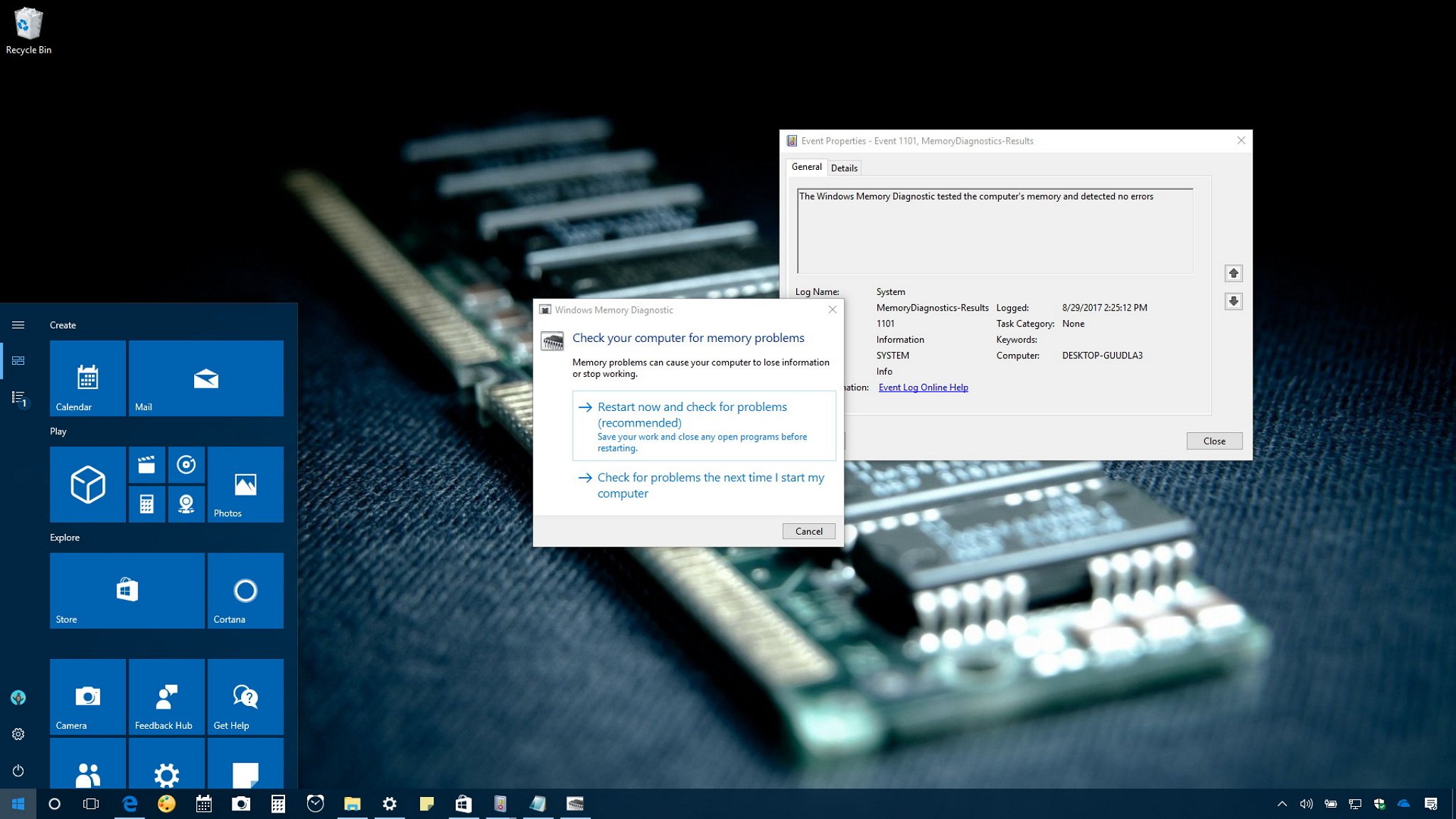 windowsmemorydianostic-testramserver