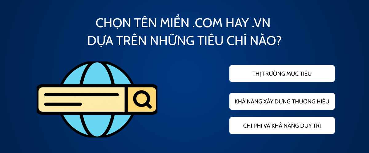 Chọn tên miền .com hay .vn dựa trên những tiêu chí nào?