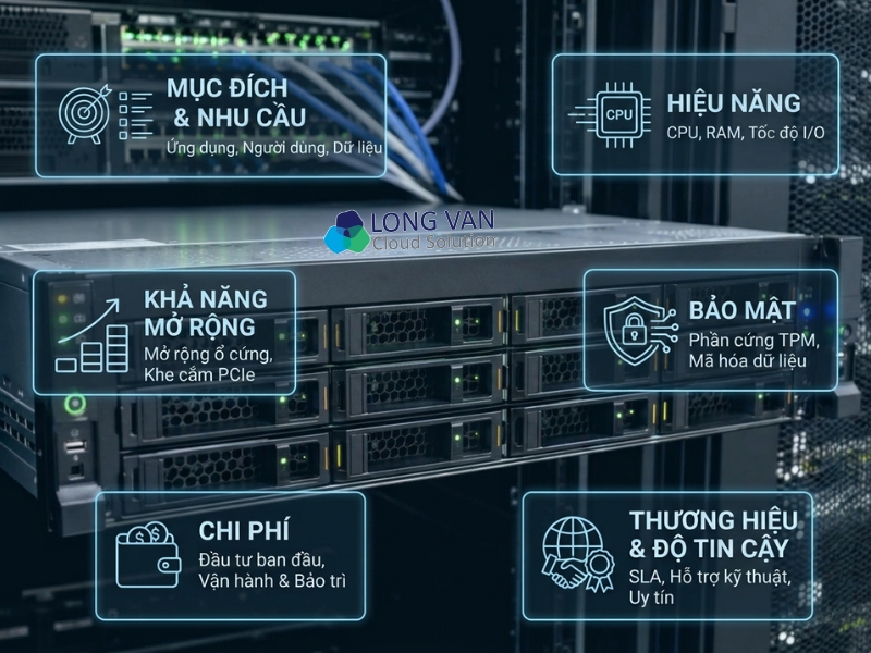 Các tiêu chí quan trọng khi lựa chọn máy chủ vật lý phù hợp với nhu cầu sử dụng và quy mô hệ thống doanh nghiệp