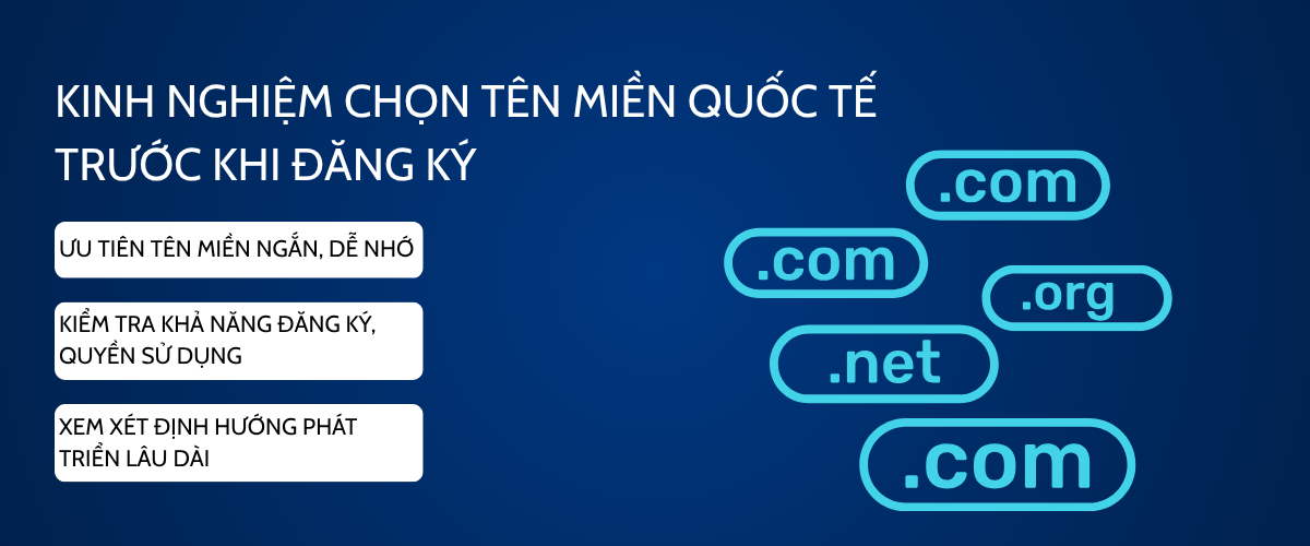 Kinh nghiệm chọn tên miền quốc tế trước khi đăng ký