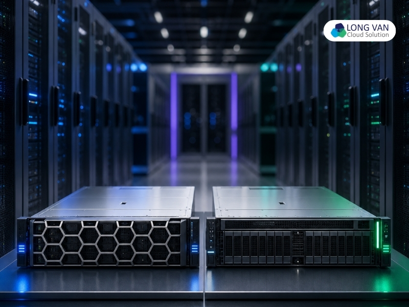 So sánh Dell R760 vs HPE DL380 Gen11 cho thấy nhiều điểm tương đồng về CPU DDR5 PCIe Gen5 và khả năng mở rộng