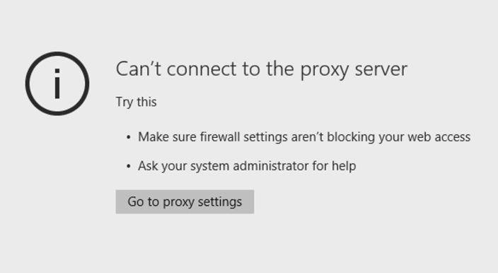 lỗi kết nối máy chủ “Cannot connect to Proxy Server”